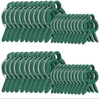 Clips de fijación para plantas, ramas de plástico, accesorios de jardín, juego de clips, 30 grandes, 50 pequeños, 80 unidades, color verde