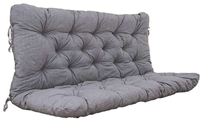 Cojín para banco con respaldo, 120 × 98 × 8 cm, gris claro