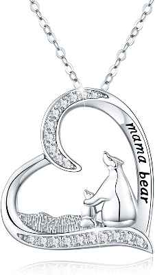 Collar de plata de ley 925 Oso polar