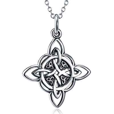 Collar Silver Mountain de plata de ley de 925 milésimas, de 45,72 cm de longitud y con colgante de triqueta de nudo celta para la buena suerte