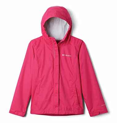 Columbia Arcadia, Chaqueta de Lluvia, Niña, Rosa (Cactus Pink), M