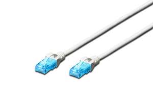 DIGITUS CAT 5e U-UTP Patch Cable, 1m, Network LAN DSL Ethernet Cable, PVC, Cobre, AWG 26/7, Blanco