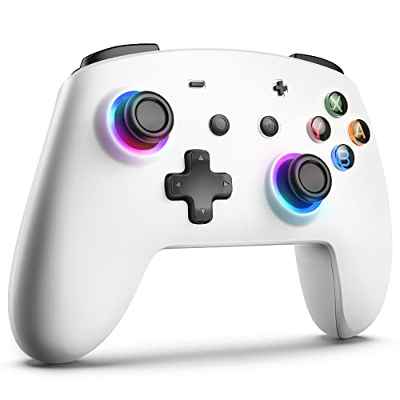 ECHTPower Mando para Switch, Mando Switch Inalámbrico para Switch/Lite/OLED, Pro Controller Mando PC con Función de Despertar Switch/Botón Sync/Turbo y Vibración/Giroscopio/Led RGB/Botón Programable