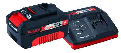 Einhell Kit con Cargador y batería de repuesto de 18 V, 4 Ah, 0 W, 21 V, Negro, Rojo, 4.0, Tiempo de Carga: 60 Minutos (ref. 4512042)