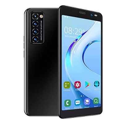 Ejoyous LANDVo Rino4 Pro Smartphone, Pantalla Completa HD de 5,45 Pulgadas, Desbloqueo Facial, Tarjetas Duales, SIM de Doble Modo de Espera, Teléfono Móvil Android, Cámaras Cuádruples de Alta(Negro)