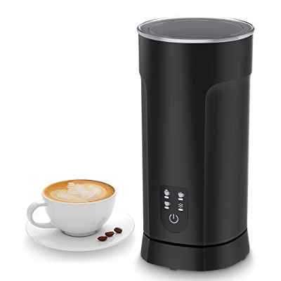 Espumador Leche Electrico 3 en 1, Milk Frother, Batidora de Leche Espuma Caliente/Fría Calentar Leche y Leche, Automático, Revestimiento Antiadherente