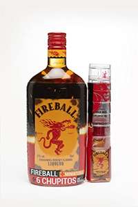 Fireball Botella de 0,7L, incluye 6 chupitos de plástico y una miniatura de Fireball