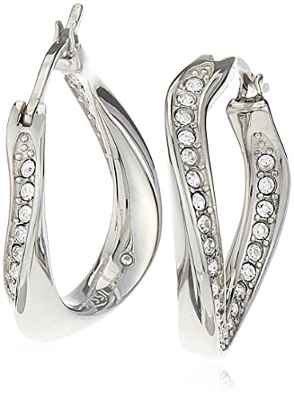 FOSSIL Pendientes de aro de acero inoxidable Twist de para mujer