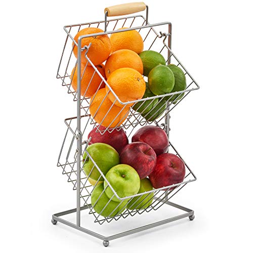 Frutero de 2 cestas de metal