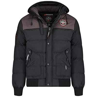 Geographical Norway Volva Men - Chaqueta Capucha Hombres Impermeable - Grueso Abrigo Jacket Cazadora Abrigo Piel - Chaquetas Invierno Acolchada - Parka Hombre