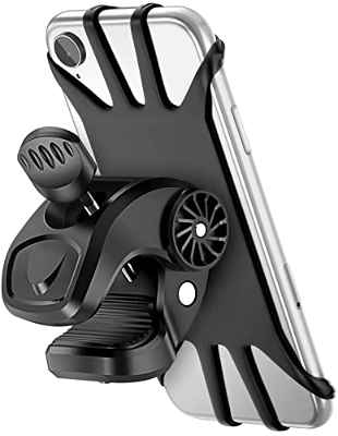 Glangeh Soporte Movil Bicicleta, Rotación 360° Soporte Movil Moto con Anti Vibración Silicona, Manillar Universal Soporte Móvil Moto Compatible con iPhone/Samsung/Huawei/Xiaomi y Otro 4.7-6.8" Móvil