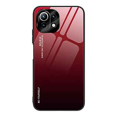 GOGME Funda para Xiaomi Mi 11 Lite 5G / 4G / 11 Lite 5G NE Fundas, Tapa Trasera de Cristal Templado Resistente a Arañazos, Carcasa Protectora de Parachoques de TPU Silicona Fundas Case Cover(7)