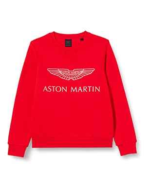Hackett London Amr Logo Crew Sudadera, Rojo, 7 años para Niños