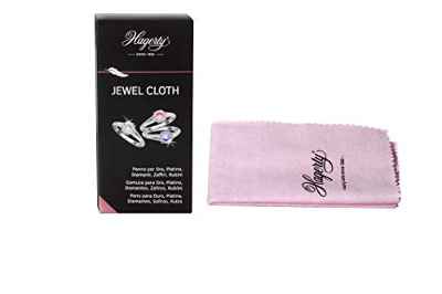 Hagerty Jewel Cloth Paño para la limpieza de joyas de oro y platino con piedras preciosas 36 x 30 cm I Gamuza limpia joyas de algodón impregnada en seco para pulir diamantes, zafiro o rubí