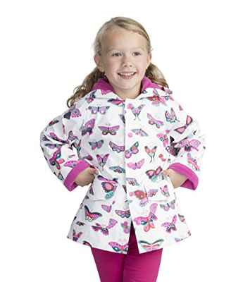 Hatley Printed Raincoats, Chaqueta Impermeable Para Niñas, Blanco (Tortuga Bay Floral 025), 6 años