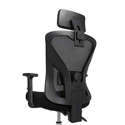 Hbada Silla de Oficina Silla de Escritorio Silla giratoria ergonómica Silla de Malla Silla de Ejecutivo con Respaldo Alto con reposabrazos Ajustables Soporte Lumbar Blanco