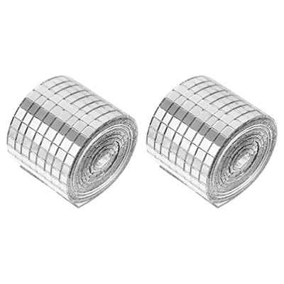 HEALLILY 2 rollos adhesivos de mosaico de azulejos de cristal espejo mosaico adhesivo DIY pared adhesivo