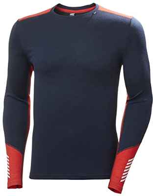 Helly Hansen Lifa Merino Midweight Crew, Camisa Hombre, Azul (Blue), M