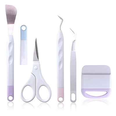 Herramientas de Manualidades para Deshierba,Herramientas para Plóter de Acero Inoxidable,vinilo Craft Basic Tool,Weeding Tool Set para Cricut, Oracal Vinyl/Siser HTV/Silhouette Cardstock (5)