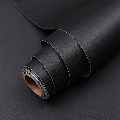 Hode Vinilo Adhesivo Muebles 60×600cm Negro Impermeable Papel Adhesivo para Paredes, Armarios, Bricolaje Vinilos Decorativos Mate