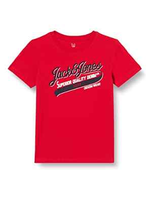 Jack & Jones JJELOGO tee SS O-Neck 2COL 21/22 Noos JR Camiseta, Color Rojo, 152 cm para Niños