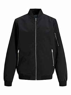 Jack & Jones Junior Jjerush Bomber Jr Chaqueta, Black, 140 cm para Niños