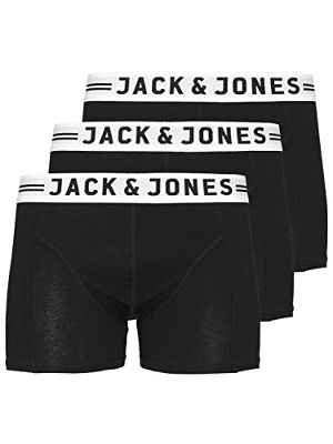 Jack & Jones Sense Trunks 3-Pack Noos Jr Pantalones Cortos, Negro (Black Detail: Black & Black), 164 (Pack de 3) para Niños