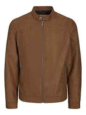 JACK&JONES JJEROCKY Clean Jacket Noos Chaqueta, Cognac/Detail:Fake Suede, L de los Hombres