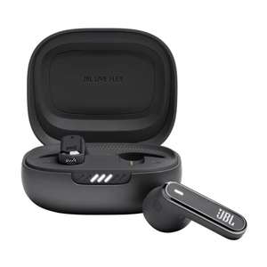 JBL Live Flex, tecnología Bluetooth y de cancelación adaptativa de ruido, llamadas manos libres y hasta 40 horas de autonomía, negro