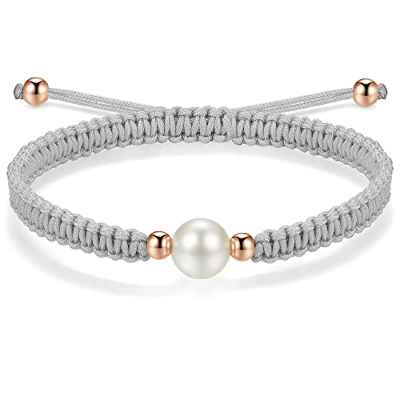 JENDEAR Pulseras de Perlas Trenzadas para Mujer Chicas Amistad Pareja Pulseras de Cuerda Trenzada Hechas a Mano Regalos Joyería Yoga