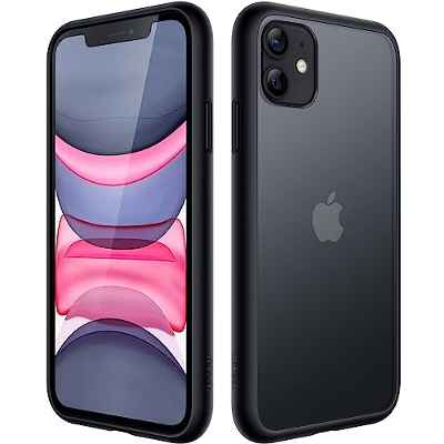 JETech Funda Mate para iPhone 11 6,1 Pulgadas, Protección contra Caídas Grado Militar Antigolpes, Carcasa Trasera Translúcida Esmerilada, Antihuellas (Negro)