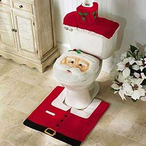 Juego de 3 fundas de asiento de inodoro de Navidad