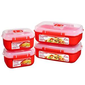 Juego de 4 recipientes Sistema Heat and Eat microondas