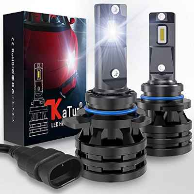 KATUR 9012 HIR2 Led Bombillas para Faros Delanteros Diseño Mini Chips de CREE mejorados 12000 LM Kit de conversión LED Todo en uno a Prueba de Agua 55W 6500K Xenon Blanco-2 años de garantía