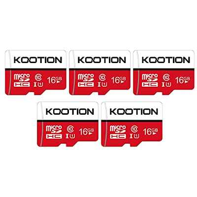 KOOTION Micro SD 16GB Clase 10 Tarjeta MicroSD(A1 y U1) Memoria Micro SDHC 16 Giga Memory Card Micro SD Cards 5 Pack con Adaptador para Gopro Cámara Teléfonos,Alta Velocidad de Lectura hasta 100 MB/s