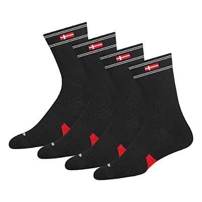 KOPNHAGN ropa deportiva calcetines para hombre con malla hexagonal, control de humedad Dri-Wik, compresión de arco y amortiguación gruesa, mitad de la pantorrilla, paquete de 4 pares, EU 43-46