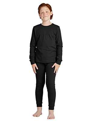 LAPASA Pijama Niño Térmico 100% Algodón Conjunto Ropa Dormir Camiseta Manga Larga Pantalon Hipoalergénico Estar en Casa Calido Comodo Suave Invierno B10 5-6 años Azul Claro (B)