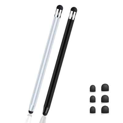 Lápices Capacitivos para Pantalla Táctil, Universal Pantallas Táctiles Capacitivas, con Tapa Magnética y Puntas de Repuesto para Todos Los Dispositivos iPad, iPhone, Android, Microsoft