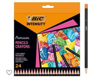 Lápices de Colores para Adultos BIC Intensity Premium Woodcase con Mina Resistente a las Roturas - Multicolor, Pack de 24