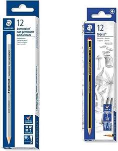 Lápices de madera de color blanco. Caja con 12 unidades. + Noris Lapiceros, Pack de 12, Gris