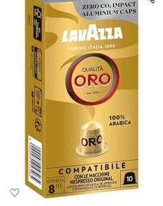 Lavazza, Qualità Oro, 10 Cápsulas de Café Compatibles con las Máquinas Nespresso 100% Arábica, Intensidad 8, Tueste Ligero