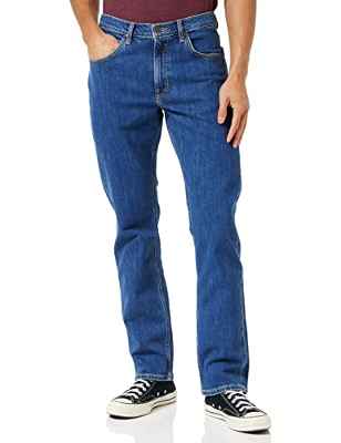 Lee Hombre Brooklyn Straight Vaqueros, Azul (Mid Stone Sitka), 40W / 30L