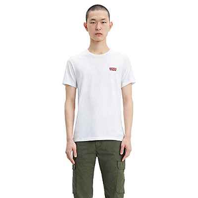 Levi's 2pk Crewneck Graphic, Camiseta Hombre, Multicolor (2 Pack Hm White/ Mid Tone Grey Heather 0001), Medium
