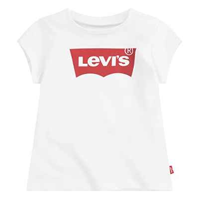 Levi's Kids LVG SS BATWING TEE 3E4234, Camiseta Niñas, Blanco/Rojo (White/Red Logo), 6 años