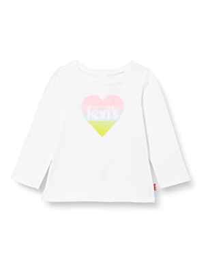 Levi'S Kids Lvg Graphic Long Sleeve Tee, Camiseta L/S para Bebé Niñas, Blanco, 18 meses
