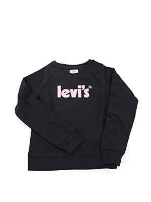 Levi'S Kids Lvg Poster Logo Crew, Tripulación para Niñas, Negro (Black), 16 años