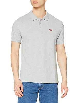 Levi's Levis HOUSEMARK Polo Heat Camiseta de Manga Corta, Medium Grey Heather, XS para Hombre