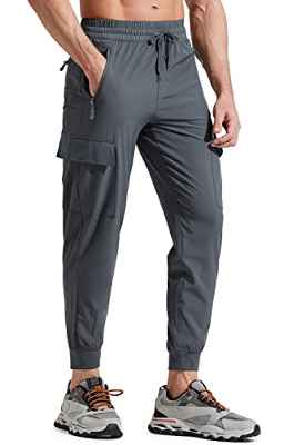 Libin Pantalones de Senderismo Hombre Ligero Secado Rápido Trekking Jogging Pantalones para Entrenamiento Atléticos Viajes Golf Casual Aire Libre, Gris M