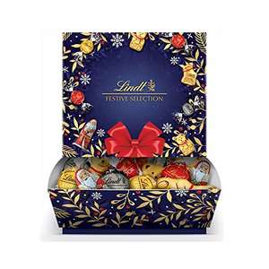 Lindt LINDOR sharing box, surtido de bombones y figuritas de Navidad, 690g