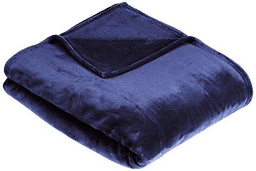 Manta, hecha de felpa de terciopelo suave - 229 x 274cm - azul marino